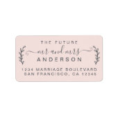 Chic Foliage Future Mr. Wedding Rücksendeadresse Adressaufkleber (Vorne)