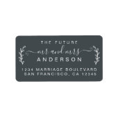 Chic Foliage Future Mr. Wedding Rücksendeadresse Adressaufkleber (Vorne)