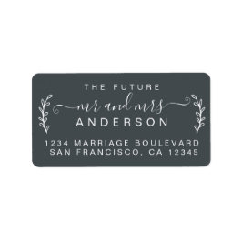 Chic Foliage Future Mr. Wedding Rücksendeadresse Adressaufkleber