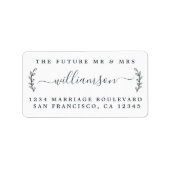 Chic Foliage Future Mr. Wedding Rücksendeadresse Adressaufkleber (Vorne)