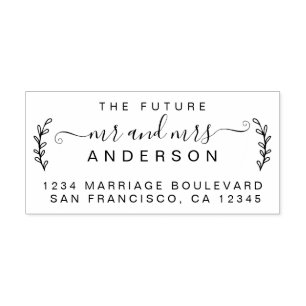 Chic Foliage Future Mr. Wedding Rücksendeadresse Permastempel