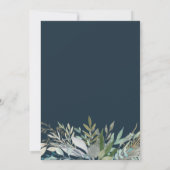 Chic Foliage | Graduierungspartei Silver Script Einladung (Rückseite)