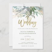 Chic Foliage | Hochzeit Einladung (Vorderseite)