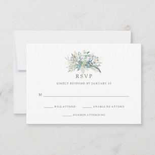 Chic Foliage Hochzeit RSVP Karte