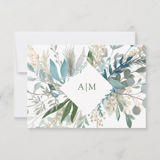 Chic Foliage | Hochzeit RSVP Karte (Rückseite)