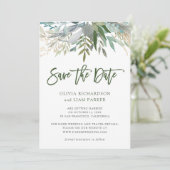 Chic Foliage | Hochzeit von Fotos Save The Date (Stehend Vorderseite)