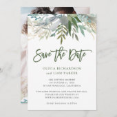Chic Foliage | Hochzeit von Fotos Save The Date (Vorne/Hinten)