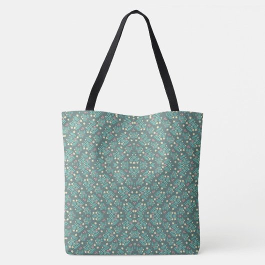 Chic Foliage Mit Monogramm Tote Bag Tasche (Rückseite)