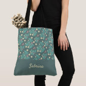 Chic Foliage Mit Monogramm Tote Bag Tasche (Von Nahem)