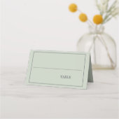 Chic Foliage Pastel Green Custom Wedding Platzkarte (Rückseite)