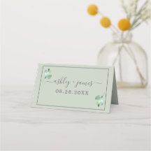 Chic Foliage Pastel Green Custom Wedding