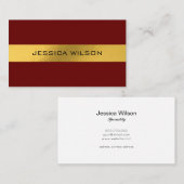 Chic Folie Goldrahmen rote Visitenkarte (Vorne/Hinten)