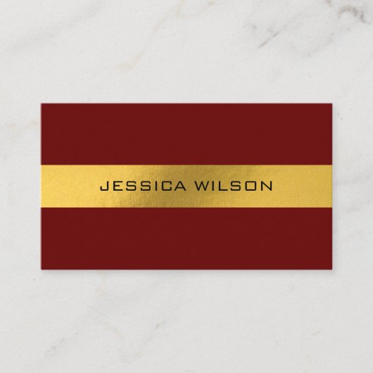 Chic Folie Goldrahmen rote Visitenkarte (Vorderseite)