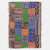 Chic Folk Art Imitate Patchwork Throw Blanket Decke (Vorderseite Vertikal)