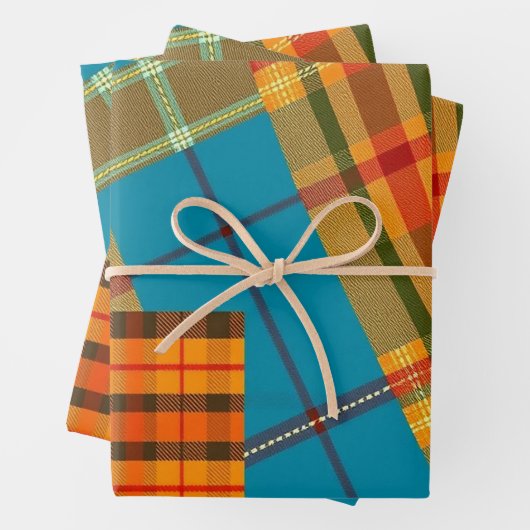 Chic Folk Kariert Geschenkpapier Set (Beispiel)