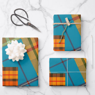 Chic Folk Kariert Geschenkpapier Set