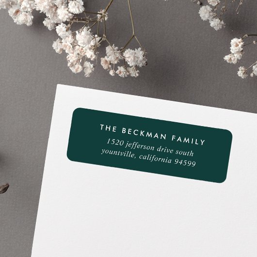 Chic Forest Green und White Rücksendeadresse
