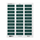 Chic Forest Green und White Rücksendeadresse (Vorne)