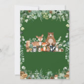 Chic Forest Greenery Woodland Animals Kinderdusche Dankeskarte (Rückseite)
