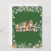 Chic Forest Greenery Woodland Animals Kinderdusche Einladung (Rückseite)