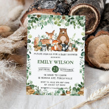 Chic Forest Greenery Woodland Animals Kinderdusche