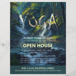 Chic Forest YOGA Versteckter Text Meditation Instr Flyer