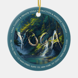 Chic Forest YOGA Versteckter Text Meditation Instr Keramik Ornament