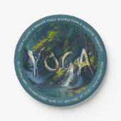 Chic Forest YOGA Versteckter Text Meditation Instr Pappteller (Vorderseite)