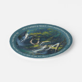 Chic Forest YOGA Versteckter Text Meditation Instr Pappteller (Schrägansicht)