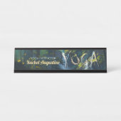 Chic Forest YOGA Versteckter Text Meditation Instr Schreibtischnamensplakette (Vorderseite )