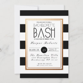 Chic & Formal Bachelorette Bash | Gold und Schwarz Einladung