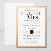 Chic & formales Brautparty | Aufforderung zur Einr Einladung (Vorne/Hinten)