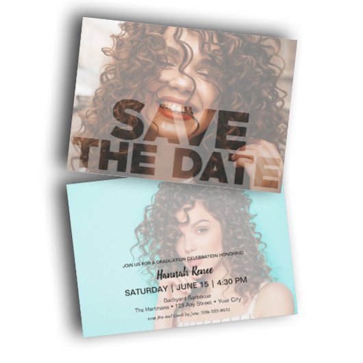 Chic Foto Abschluss Save The Date