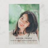 Chic Foto Abschluss Vielen Dank Postkarte (Vorderseite)