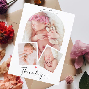 Chic Foto Arch Collage Baby Dusche Vielen Dank Postkarte
