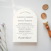 Chic Foto Arch Cream Hochzeitsempfang Einladung