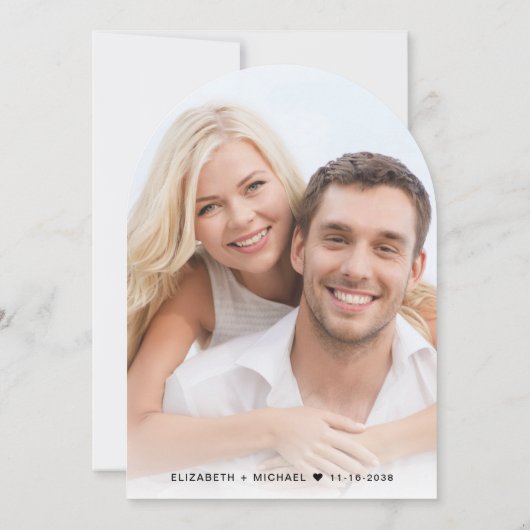 Chic Foto Arch Wedding Empfang Einladung (Rückseite)