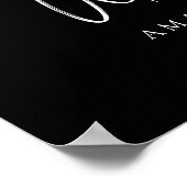 Chic Foto Black, White and Gold Wedding Willkommen Poster (Ecke)
