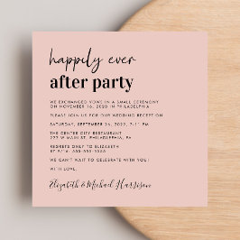 Chic Foto Blush Pink Hochzeitsempfang Einladung