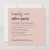 Chic Foto Blush Pink Hochzeitsempfang Einladung (Vorderseite)
