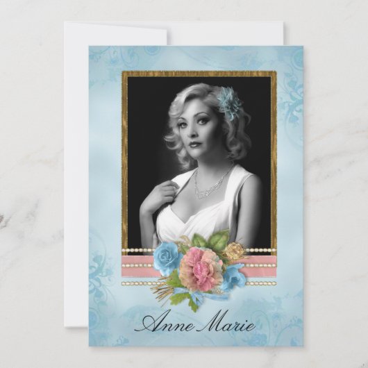 Chic Foto Bridal Dusche Einladung (Vorderseite)