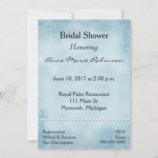 Chic Foto Bridal Dusche Einladung (Rückseite)