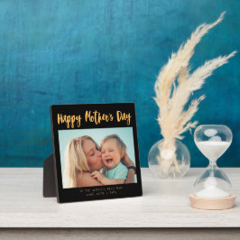 Chic Foto Calligraphie Muttertag Geschenk Schwarz Fotoplatte