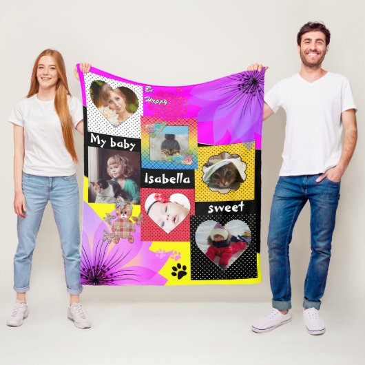 Chic Foto Collage, Ihr Foto Fleecedecke (Beispiel)