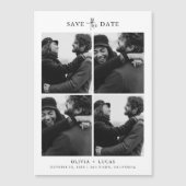 Chic Foto Collage Magnetic Wedding speichern das D Magnetkarte (Vorderseite)