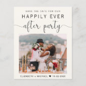 Chic Foto Cream Wedding Empfang Save the Date (Vorderseite)