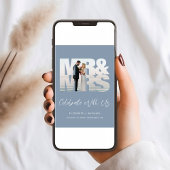 Chic Foto Dusty Blue Wedding Empfang Einladung