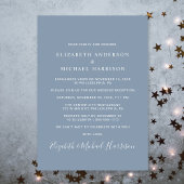 Chic Foto Dusty Blue Wedding Empfang Einladung