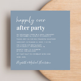 Chic Foto Dusty Blue Wedding Empfang Einladung