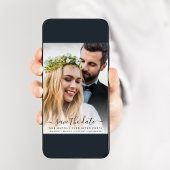 Chic Foto Dusty Blue Wedding Empfang Save The Date